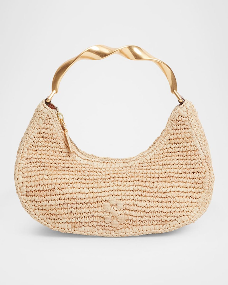 Nixi Twist Raffia Top-Handle Bag